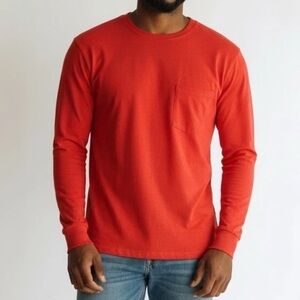 Classic Orange Long Sleeve Tee for Men
